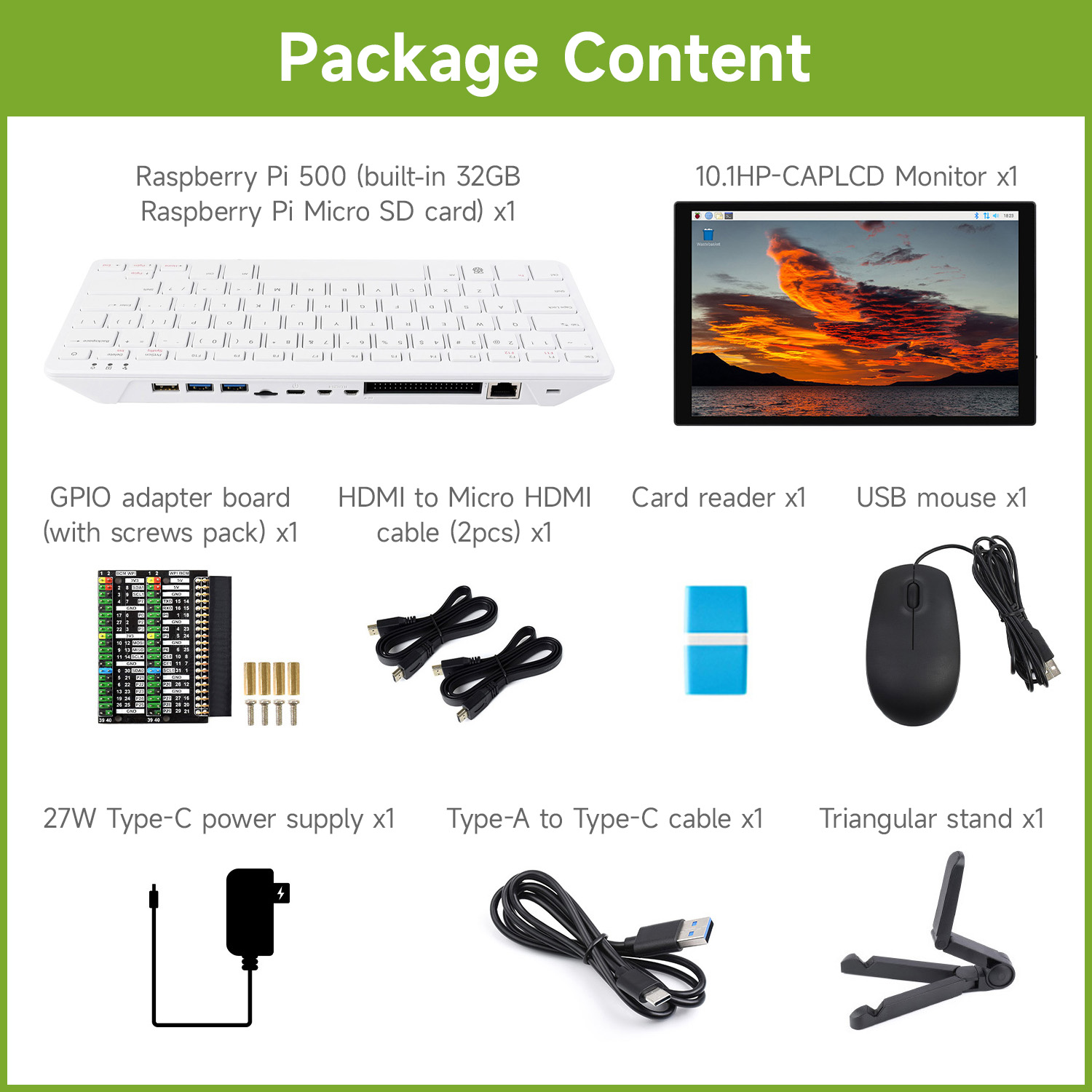 Raspberry Pi Keyboard - Raspberry Pi 500 with Waveshare Accessory,