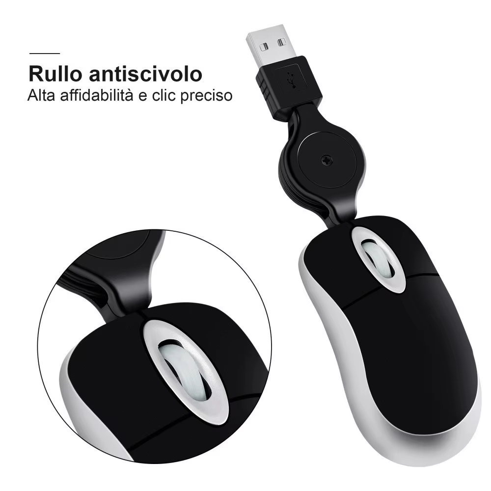 Office Xp - Wired Slim Portable Mini Optical Mouse