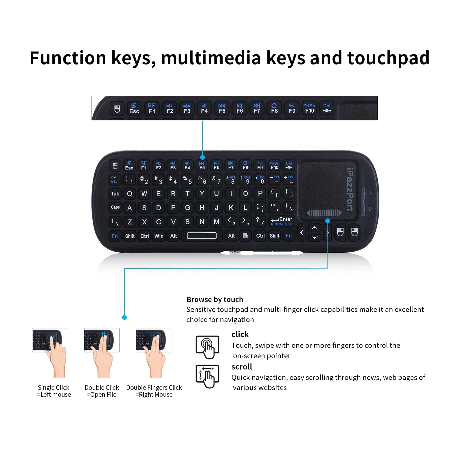 IPazzPort Mini Bluetooth & 2.4 - Raspberry Pi Keyboard ulasan dan harga