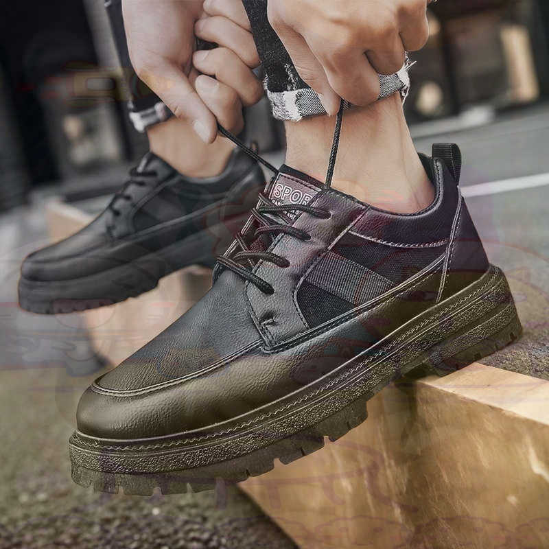 Dark Natural Leather Fashion T - Tech Office Wear Men ulasan dan harga