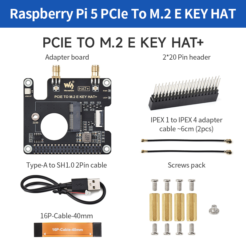 PCIe To M.2 E KEY HAT+ Board C - Raspberry Pi Keyboard ulasan dan harga